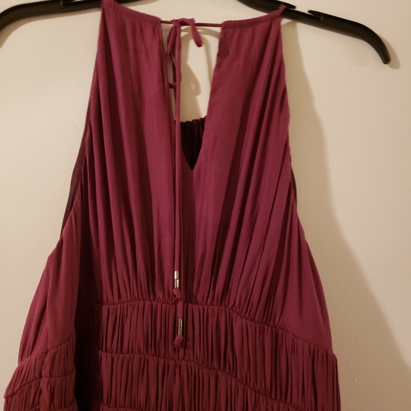 Anthropology smocked asymmetrical halter dress - Picture 4 of 6